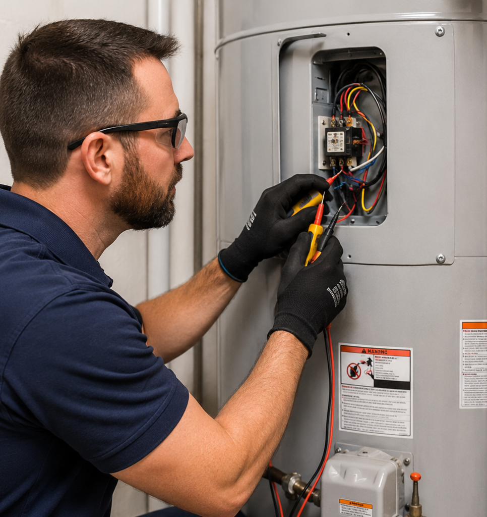 Electric water heater wiring