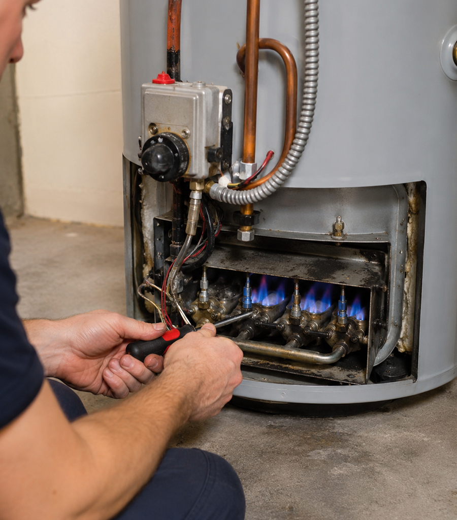 Gas water heater inspection