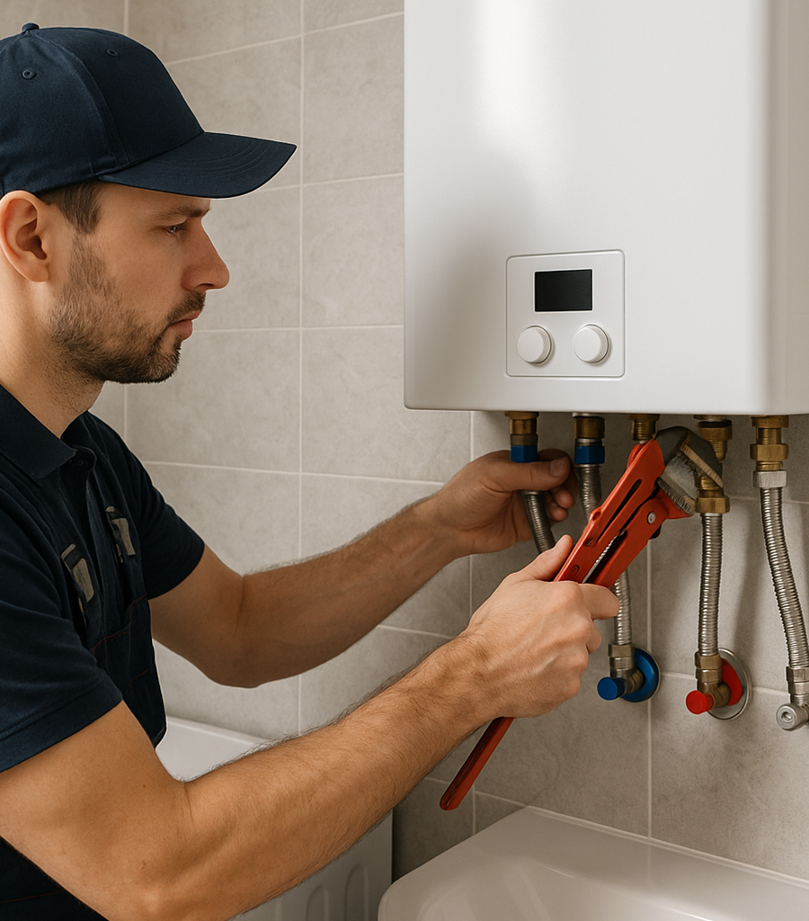 Residential water heater installation